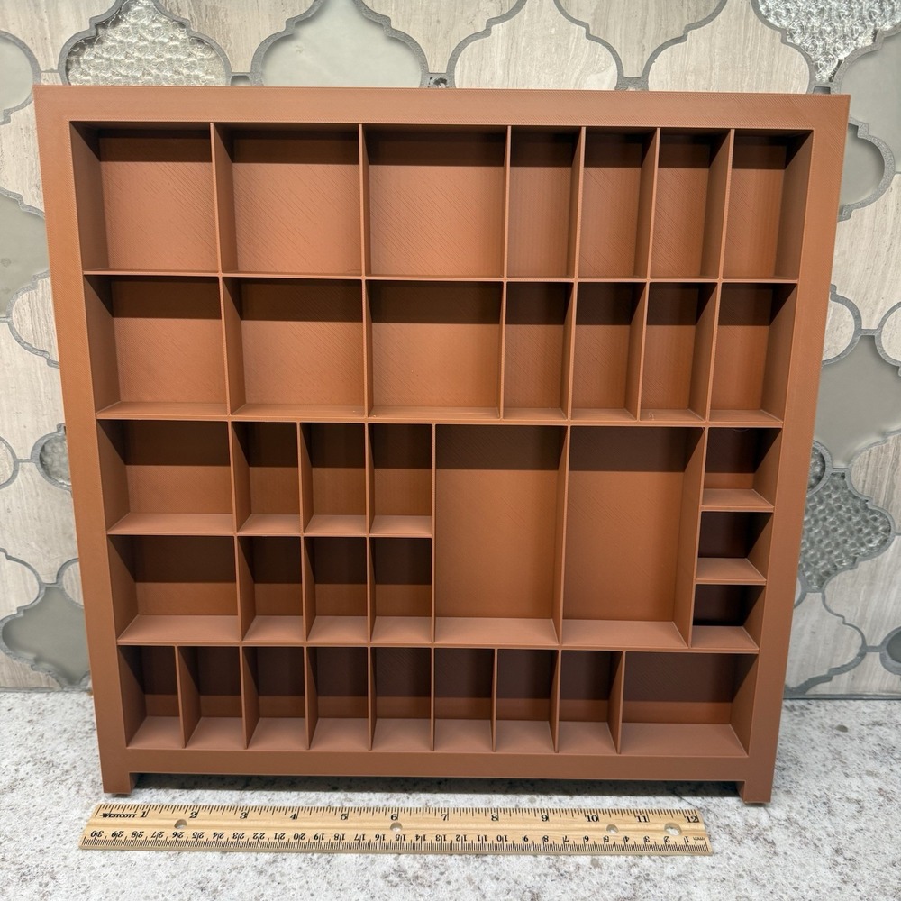 Trinket Shelf Tray Display 1:12 Brown Miniatures Dollhouse Minis 13.5"x13.5"